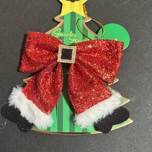 Christmas Santa bow hair clip